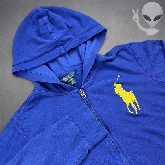 Ralph Lauren Other - Polo Ralph Lauren Lightweight Jacket Small Blue Big Pony Zip Hoodie